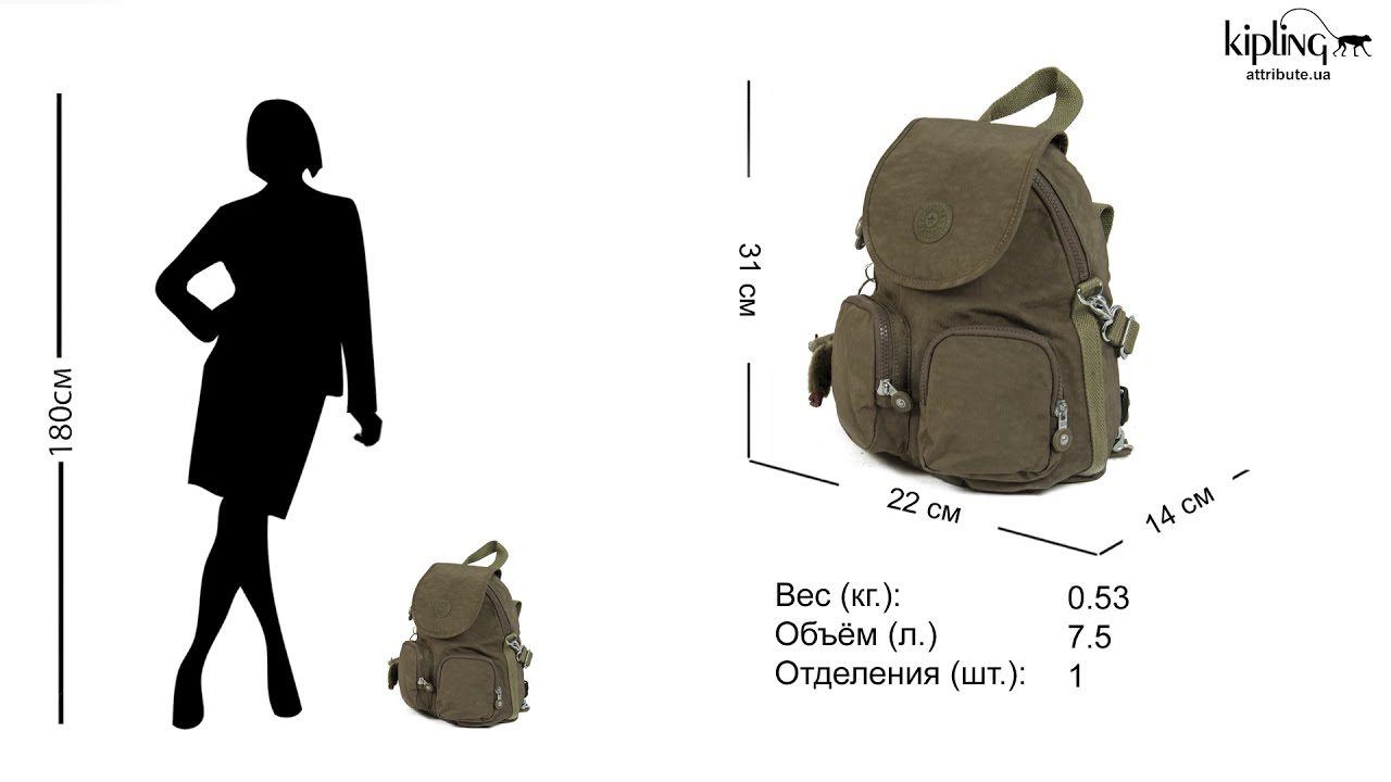 Обзор рюкзака Kipling (Киплинг) FIREFLY UP True Beige (77W) K12887_77W