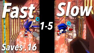 Sonic Frontiers 1-5 Ending Comparison (Slow VS Fast)