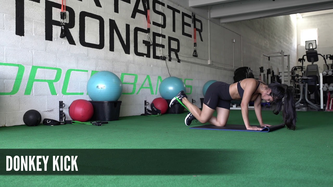 Donkey Kick w/ Mini Loop Resistance Band (Workout Demonstration Video