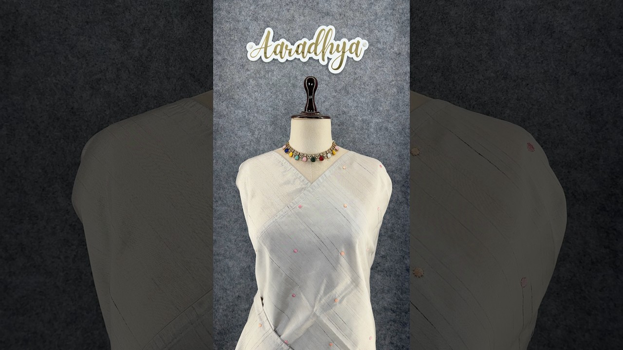 Pure Loom Tussar Silk Embroidery Work Saree