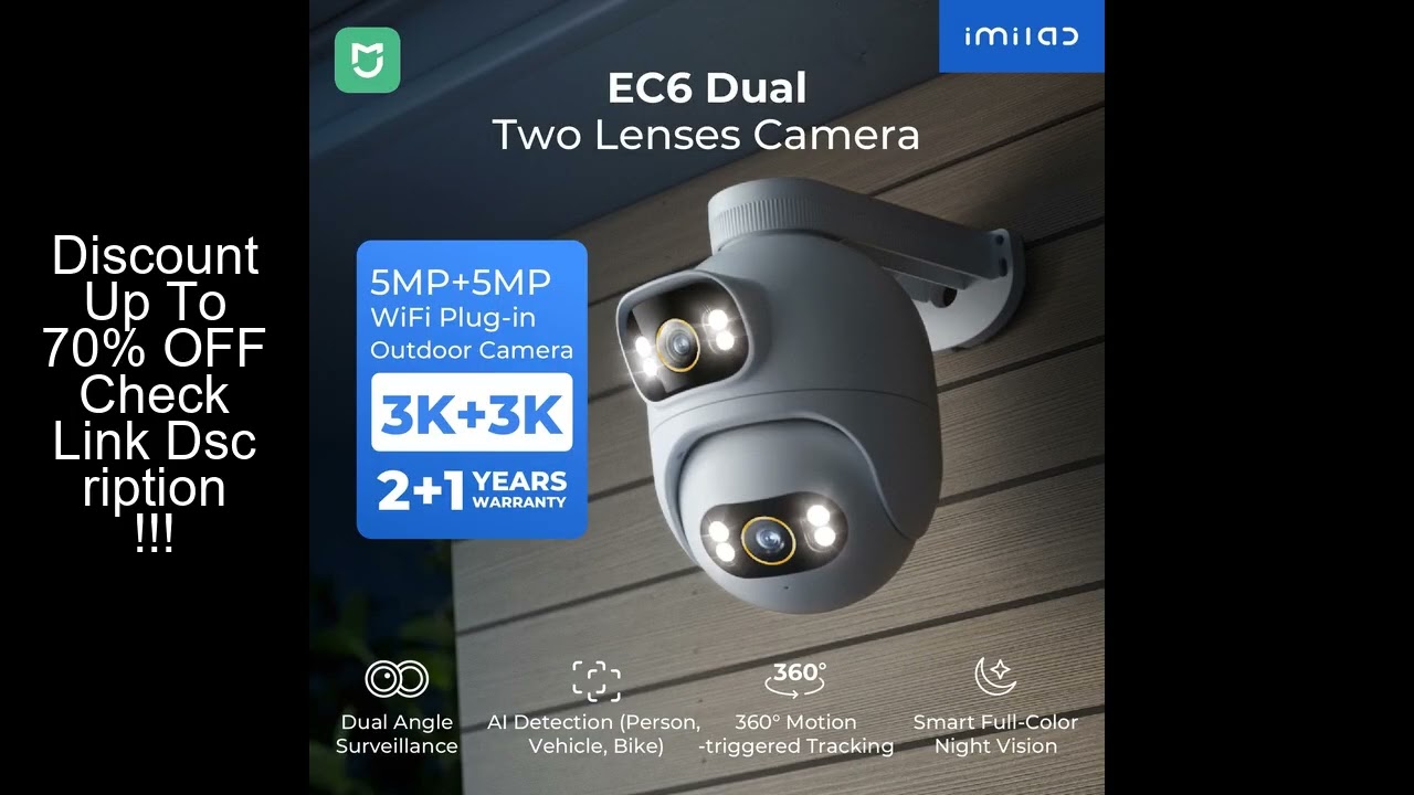 IMILAB EC6 Dual Pro 10MP Security WiFi Camera With Colour Night Vision Smart Human Detection&Trackin