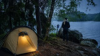 Camping in an Old Finnish Forest | Vegan Campfire Cooking & Stove ASMR