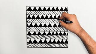 How to Draw Pattern #88 | Zentangle Pattern | Doodle Pattern | Mandala Pattern