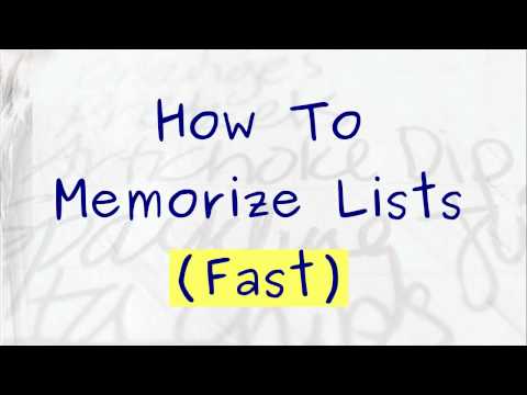 Comment Listes Mémorisez (rapide)