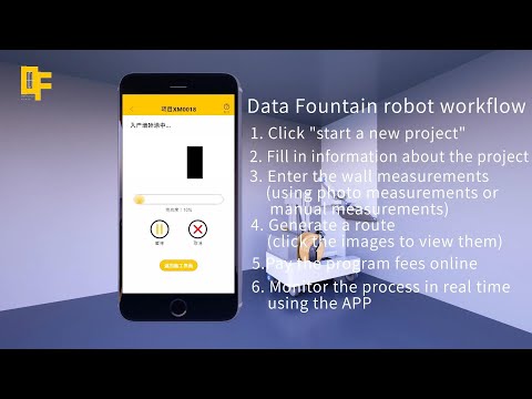 Data Fountain - Control and Monitor the Autonomous Wall Painting and Plastering Machine by APP