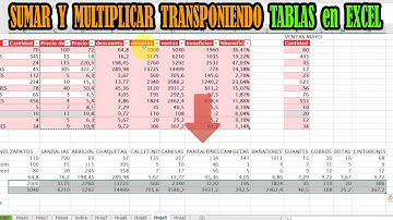 SUMAR Y MULTIPLICAR COLUMNAS POR FILAS. Transponer en Excel.