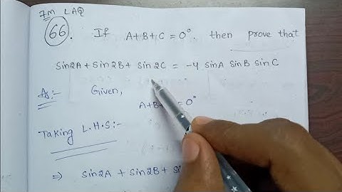 Prove that Sin2A+Sin2B+Sin2C=-4.SinA.SinB.SinC || class11 maths1A trigonometry upto Transformations