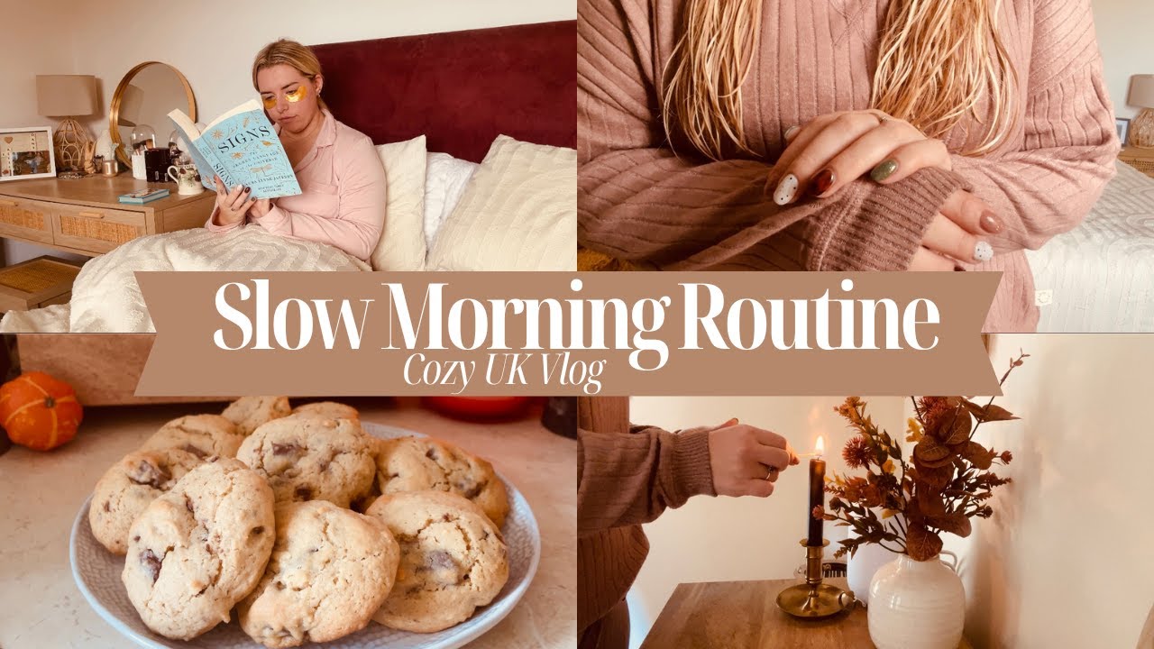 SLOW MORNING ROUTINE ☕️| Cozy Day at Home | Pamper Routine UK Vlog ...