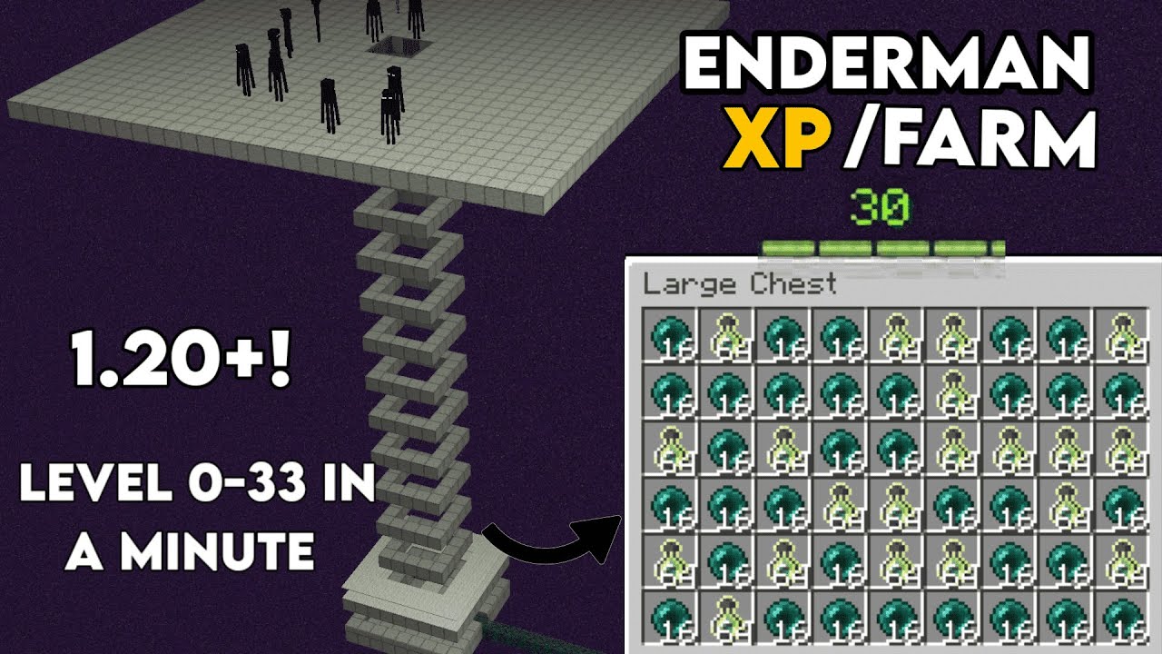 Enderman XP Farm Minecraft 1.20.4 - BEST DESIGN[BEDROCK/JAVA] - YouTube