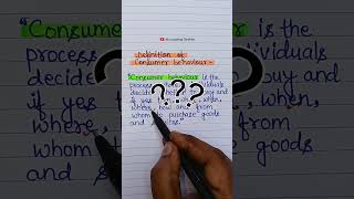 Definition of Consumer Behaviour | #shorts | #principlesofmarketing Definition of Consumer Behaviour | #shorts | #principlesofmarketing