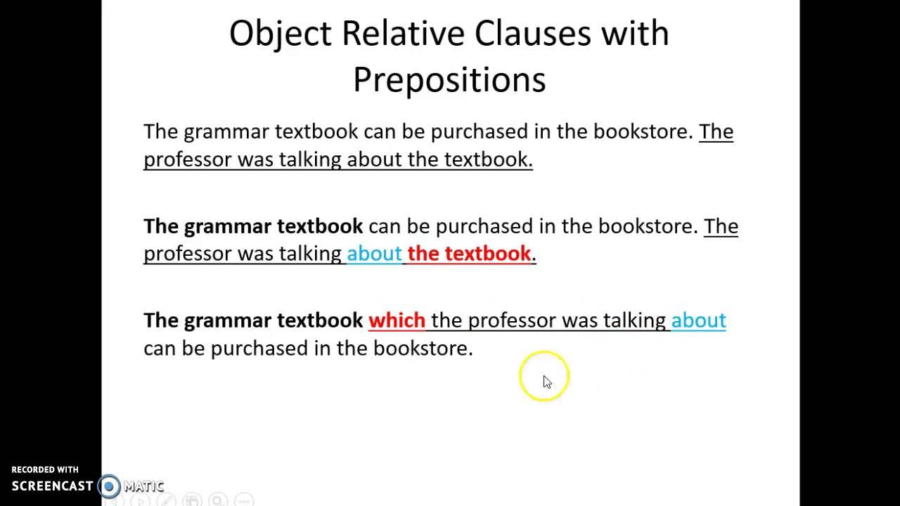 Object related. Relative clauses prepositions. prepositions in relative clauses. object relative clauses. object clauses examples.
