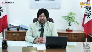 Welcome Message from Prof  Dr  Satbir S Sehgal | Pro Vice Chancellor & Registrar | Deeksharambh 2026