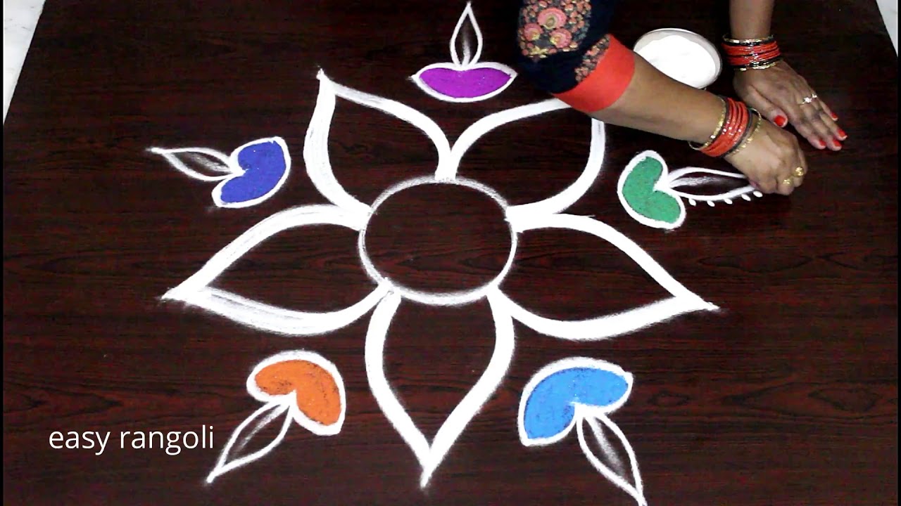 Diwali Diya rangoli and kolam designs for 2018 || Deepaval muggulu ...