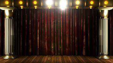 VJ Loop - Red Curtains with stage lights Motion Graphics /Curtains for video editing/LEDVIDEOWALL