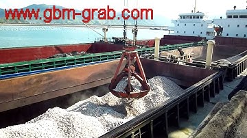 GBM operation of four ropes mechanical orange peel grab for small stone