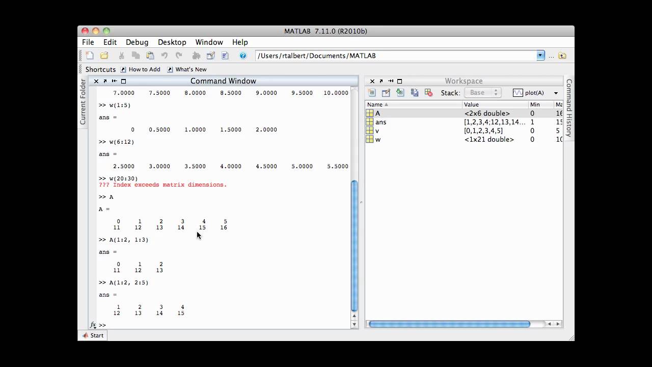 Array Manipulation In Matlab