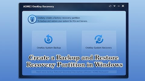 Create a Backup and Restore Recovery Partition in Windows 8.1