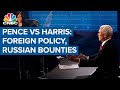 Pence, Harris argue over U.S. foreign policy and Russian bounties