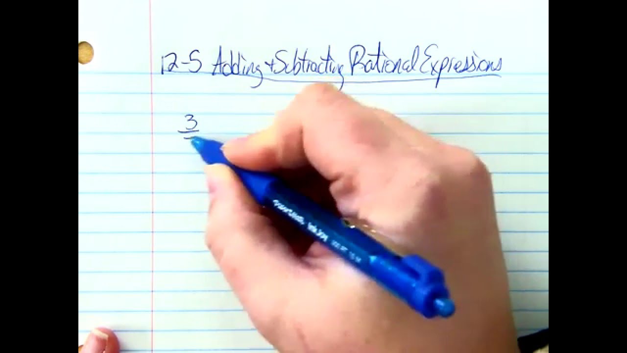 Adding and Subtracting Rational Expressions- Intro, Easy Example - YouTube