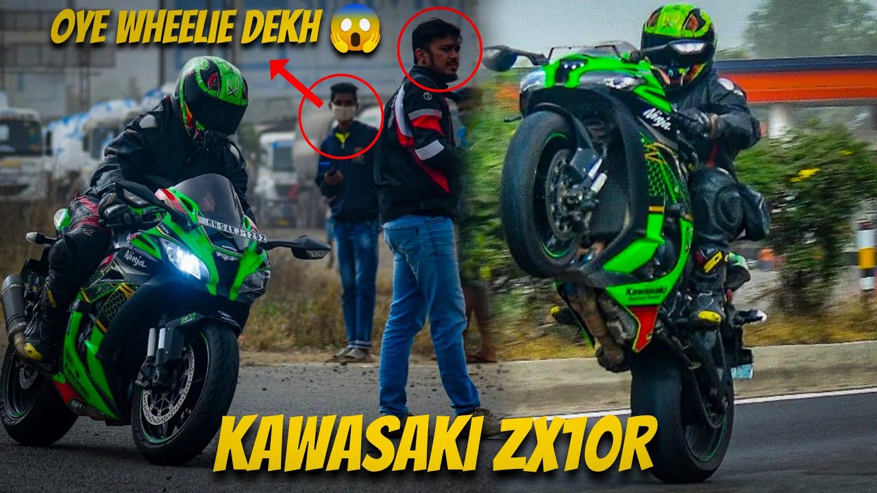 Kawasaki Zx10r pe Kiya 223kmph Speed Se Wheelie | Fastest Wheelie | Wheeliesins