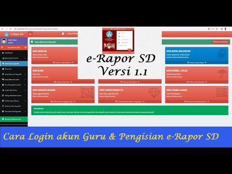 Cara Login Dan Cara Pengerjaan E raport SD Untuk Guru - Tutorial E Rapor SD Versi 1.1