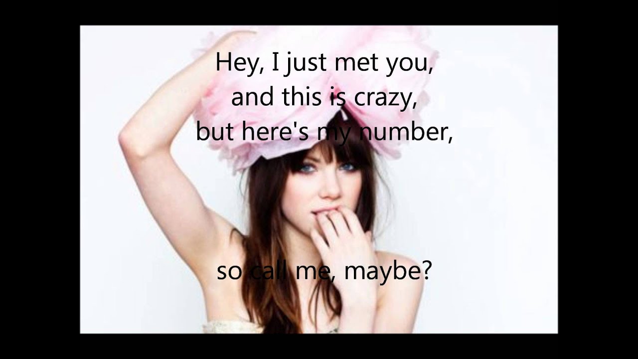 Carly Rae Jepsen Call Me Maybe Lyrics Youtube