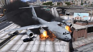 C-17 Emergency Landing Without Landing Gear On Highway | GTA 5