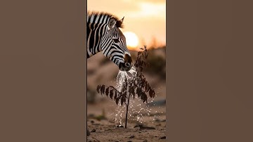 Zebra saved the walnut tree from drying up by watering it 😭 #ai #save #tree #zebra