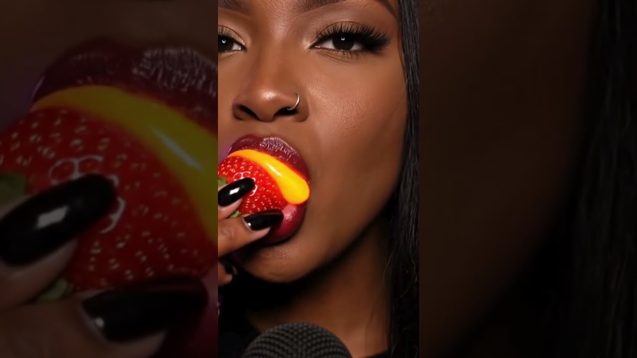 ASMR Lava Strawberry | Sexy Bite, Piercings & Sultry Whispers 🌋🍓