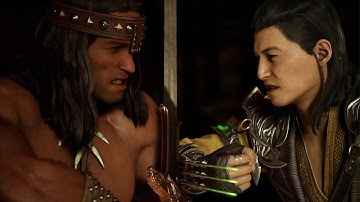 Mortal Kombat 1 - Conan the Barbarian vs Shang Tsung | All Intro/Interaction Dialogues