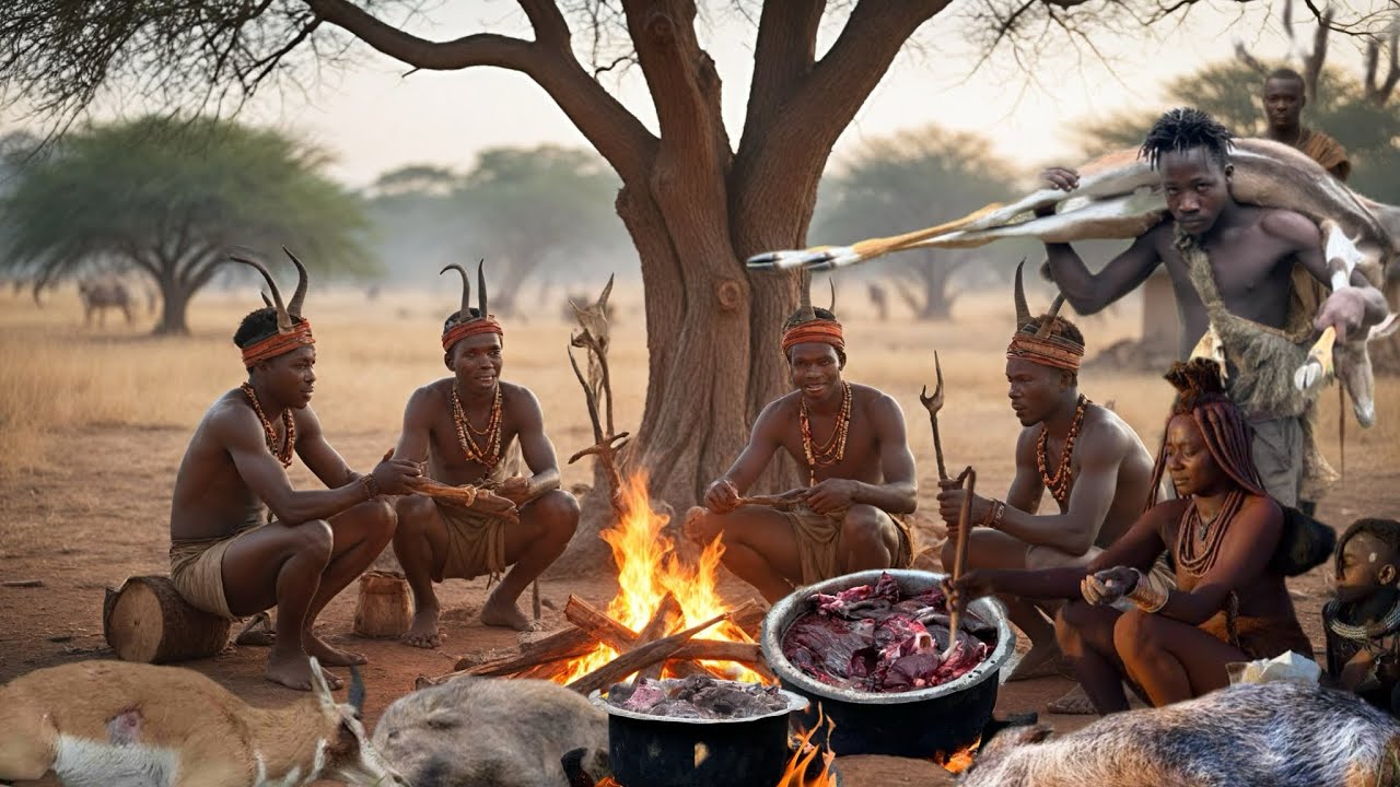Experience Ancient Hadzabe Tribe Lifestyle | Hunting And Cooking In The Wild