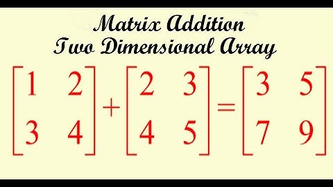 Basic C++ | Programming | Adding Two Matrices In Programming