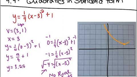 Pre-Calculus 20 - Analyzing Quadratic Functions - 4 - Quadratics in Standard Form