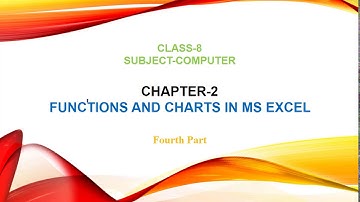 Chapter 2 Functions and Charts in MS Excel || Part 4 || Class 8