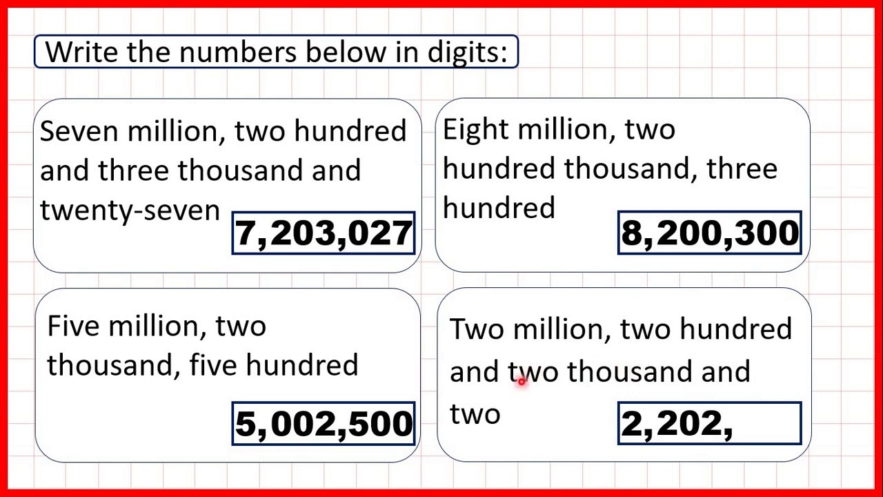 Write numbers up to 25 million in digits  Place Value  Year 25