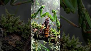 When a Giant Hornet Attacks… The Mantis Strikes First