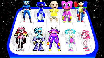 Poppy Playtime Monster Vs Mummy Long Legs , Merge Battle, Blue Monster Merge Master, Game