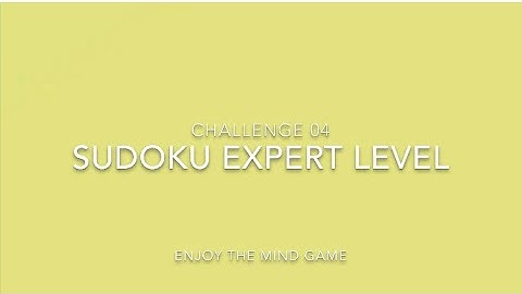 Sudoku Game | Expert Level Challenge 04 | Level Up your brain power | Enjoy the Mind Game