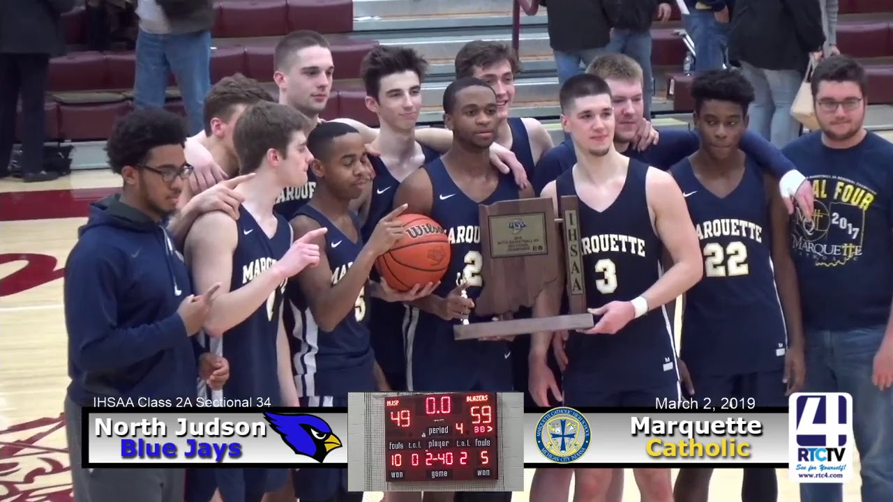 Boys Basketball Sectional 34 (Winamac) Marquette (A) vs North Judson