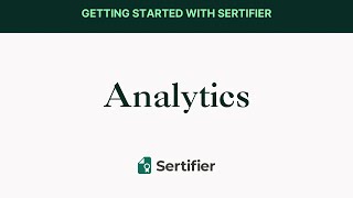 Sertifier Walkthrough | Analytics