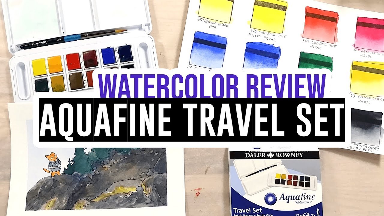 Daler-Rowney | Aquafine Watercolor Half Pan Travel Set of 24