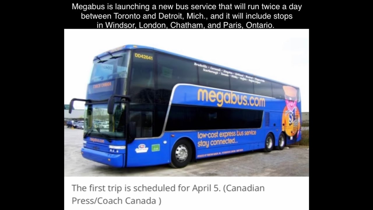 New Megabus Service Between Toronto & Detroit, Includes Windsor, London