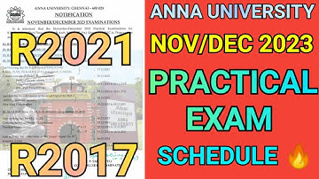 Anna University UG/PG Practical Exam Schedule Details | Engineering Practical Exam 2023 | Practical