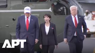 WATCH: Trump Arrives at Japan’s Yokosuka Naval Base Aboard Marine One with Japanese PM | APT