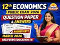 12th Economics Public Exam 2026 Question Paper & Answers | March 2026 Economics| Believers Education