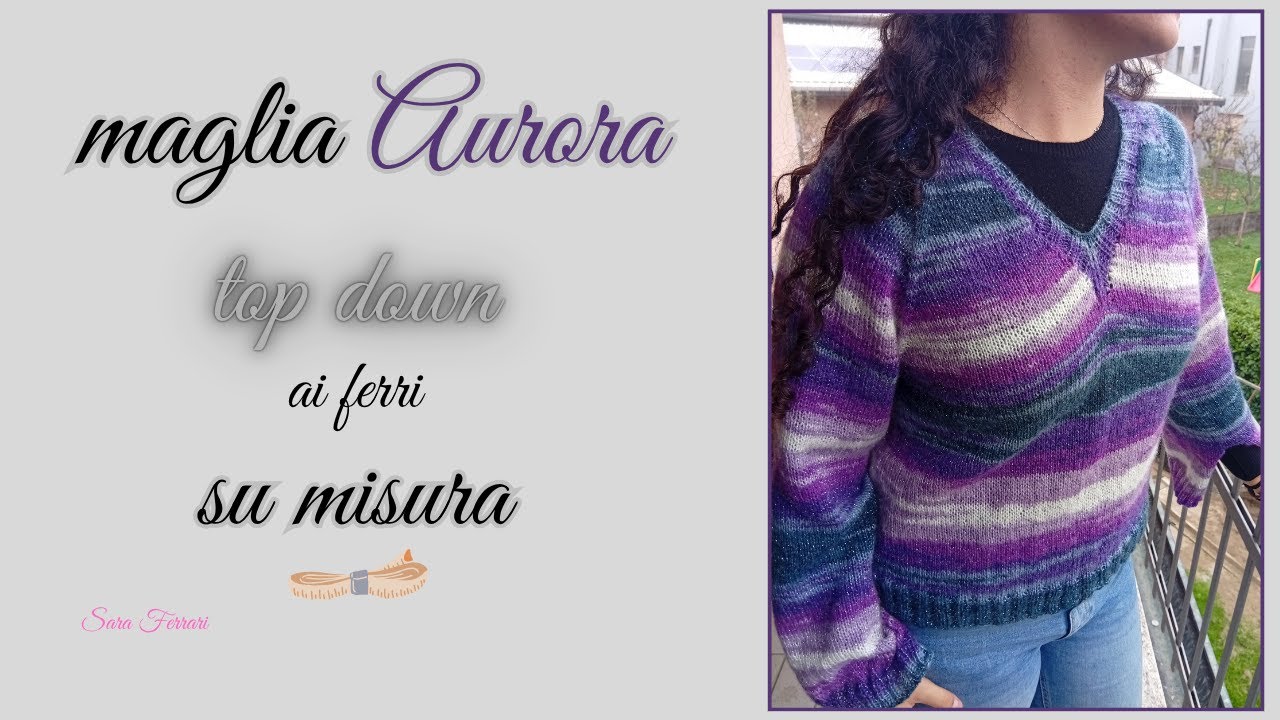 maglia ai ferri - scollo a v - top down su misura