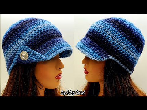 Easy Crochet Newsboy Hat | Bag O Day Free  Crochet Tutorial #670 Subtitles Available