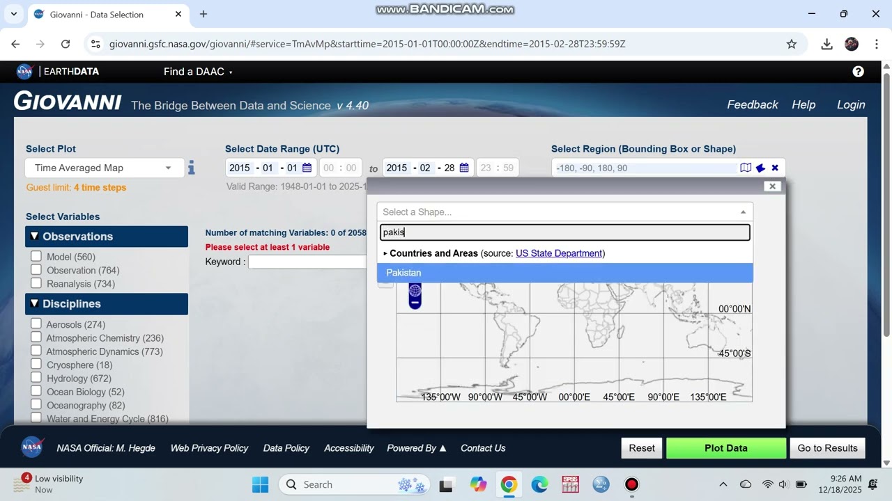 How to download raster Data from Giovanni NASA || Learn in an Easy way  