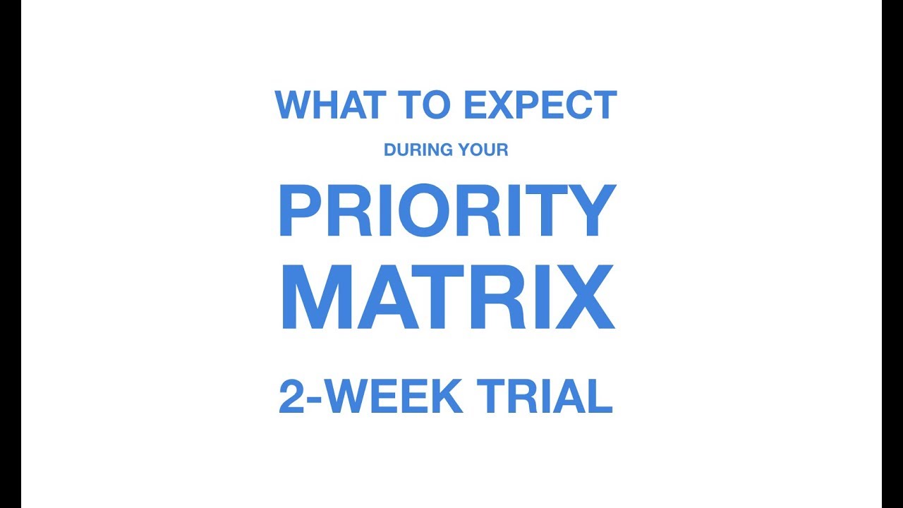 What to expect during your priority matrix trial youtube