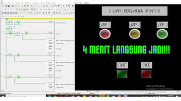 Membuat rangkaian 3 lampu nyala bergantian secara otomatis | program auto 3 lampu dengan cx program